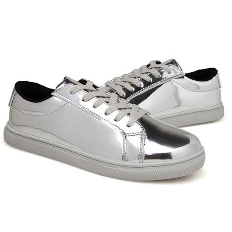 men's metallic silver sneakers|metallic gold sneakers men's.